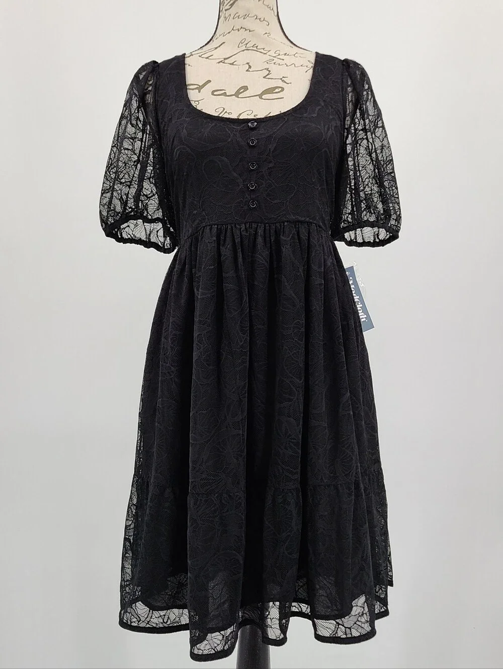 modcloth black lace dress Black Eyelash Lace Dress